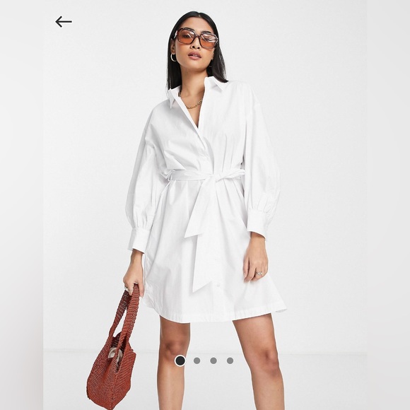 Dresses & Skirts - Mango Tie Waist Shirt Dress